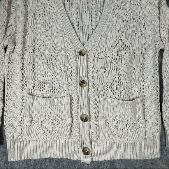 Sincerely Jules Button Front Cottagecore Coastal Grandma Sweater Cardigan Sz S - Picture 6 of 13
